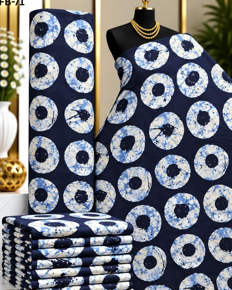Raw Fabric 6 Yards African Cotton Ankara Print F45