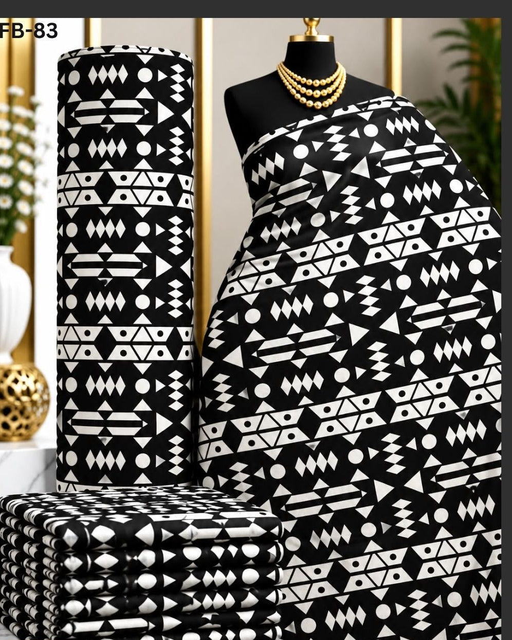 Raw Fabric 6 Yards African Cotton Ankara Print F39