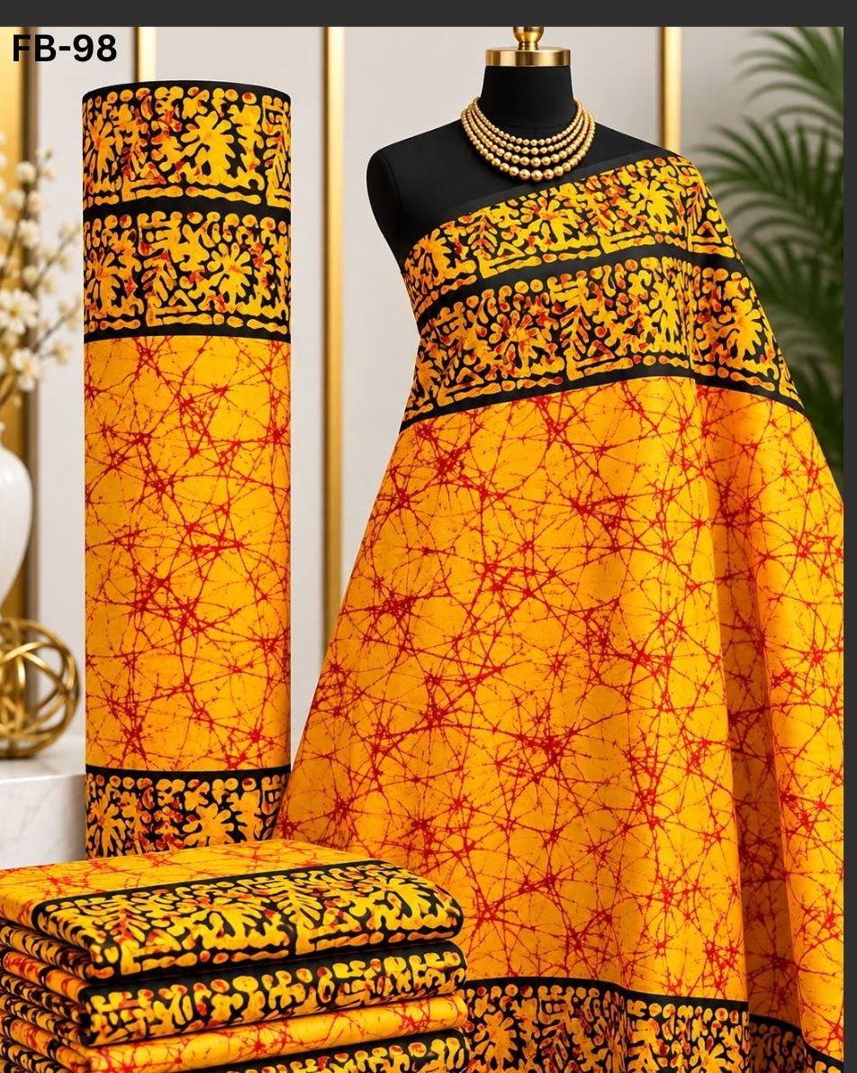 Raw Fabric 6 Yards African Cotton Ankara Print F38
