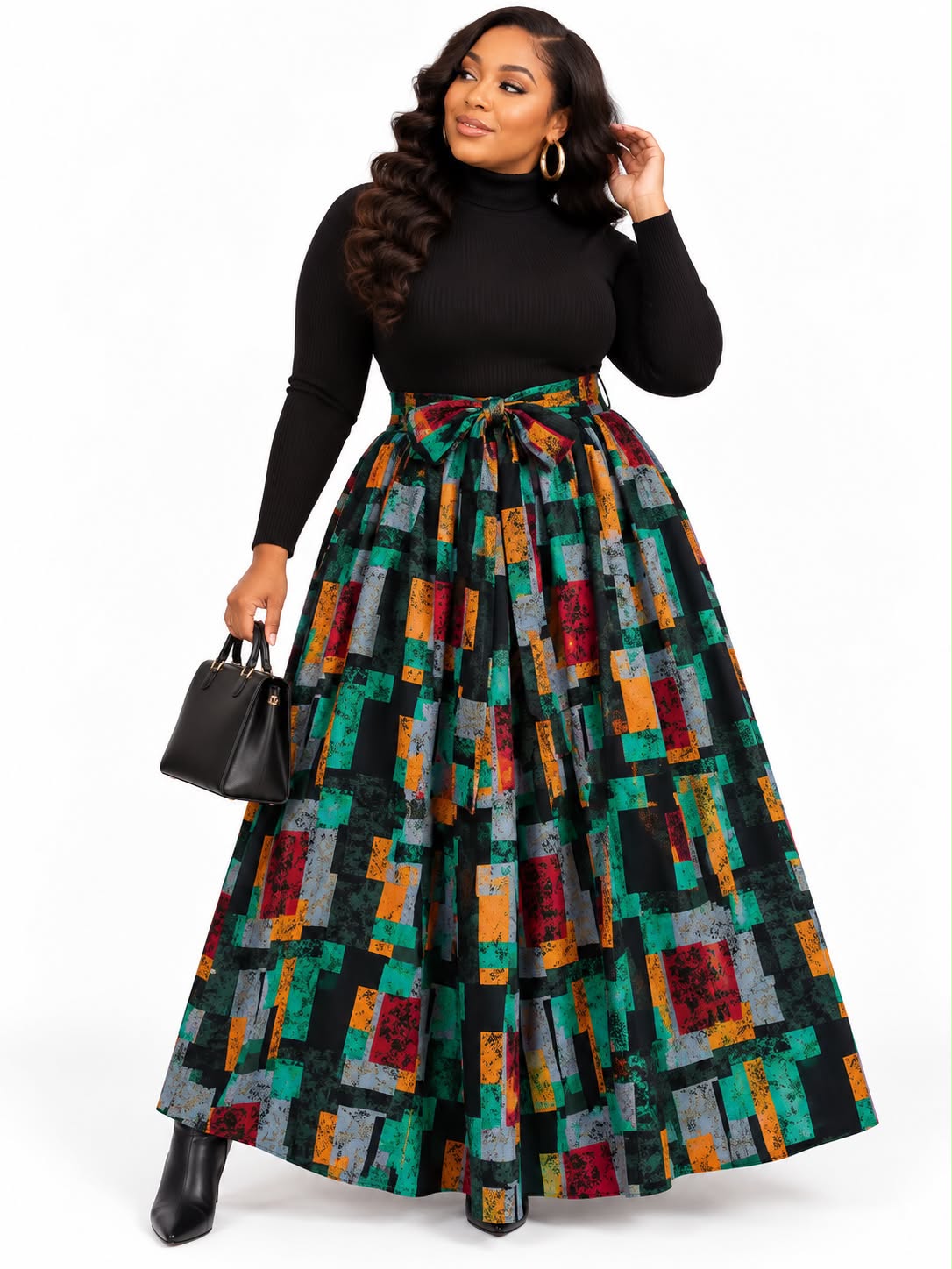 African Cotton Full-length Maxi Skirt- 1350 P4