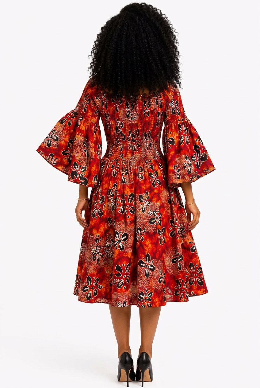Amara African Print Middi Dress  036 P6