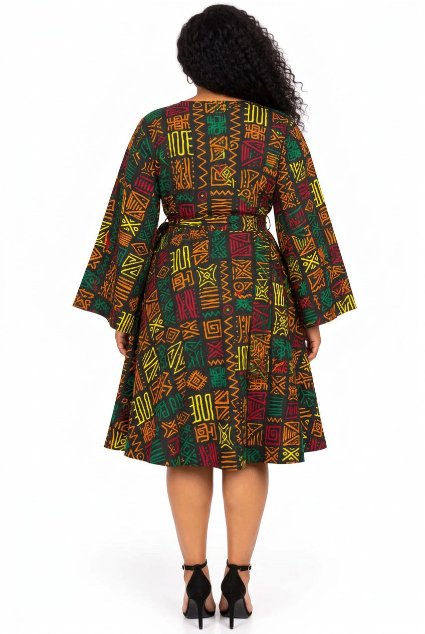 Mid Length Wrap Dress  1370  A