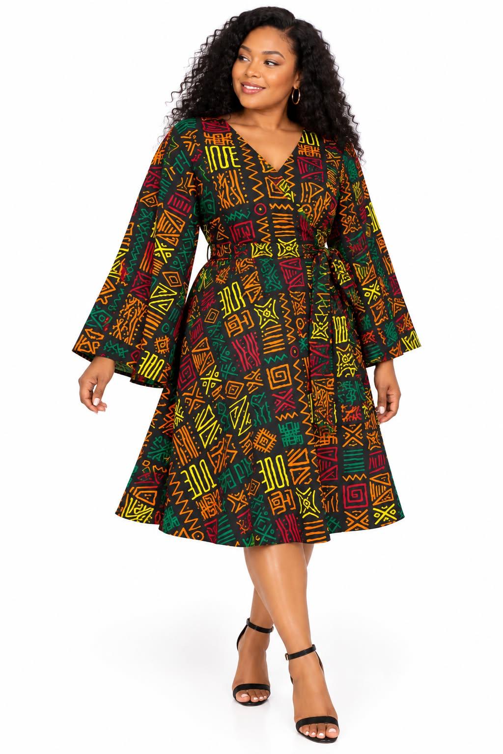 Mid Length Wrap Dress  1370  A