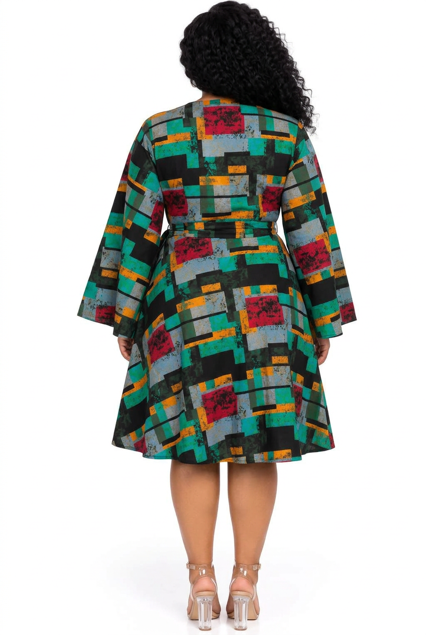 Mid Length Wrap Dress  1370 F