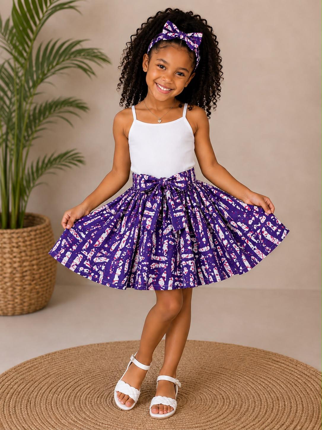 Little Girls Skirt & Head Bow Set  K05 Kids (Asst Pack of 6,12)