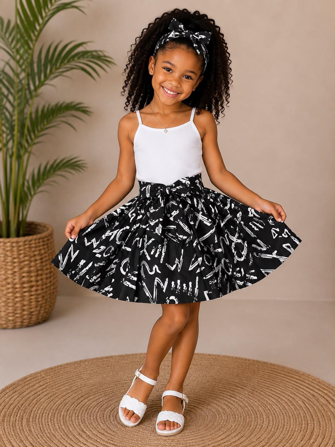 Little Girls Skirt & Head Bow Set  K05 Kids (Asst Pack of 6,12)