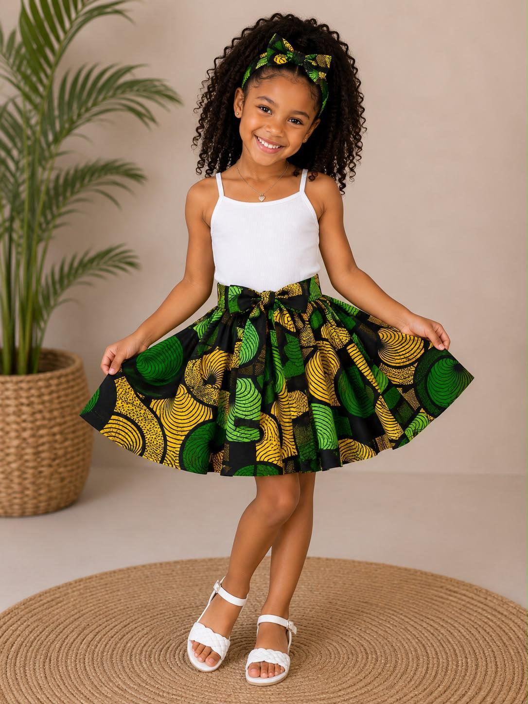 Little Girls Skirt & Head Bow Set  K05 Kids (Asst Pack of 6,12)