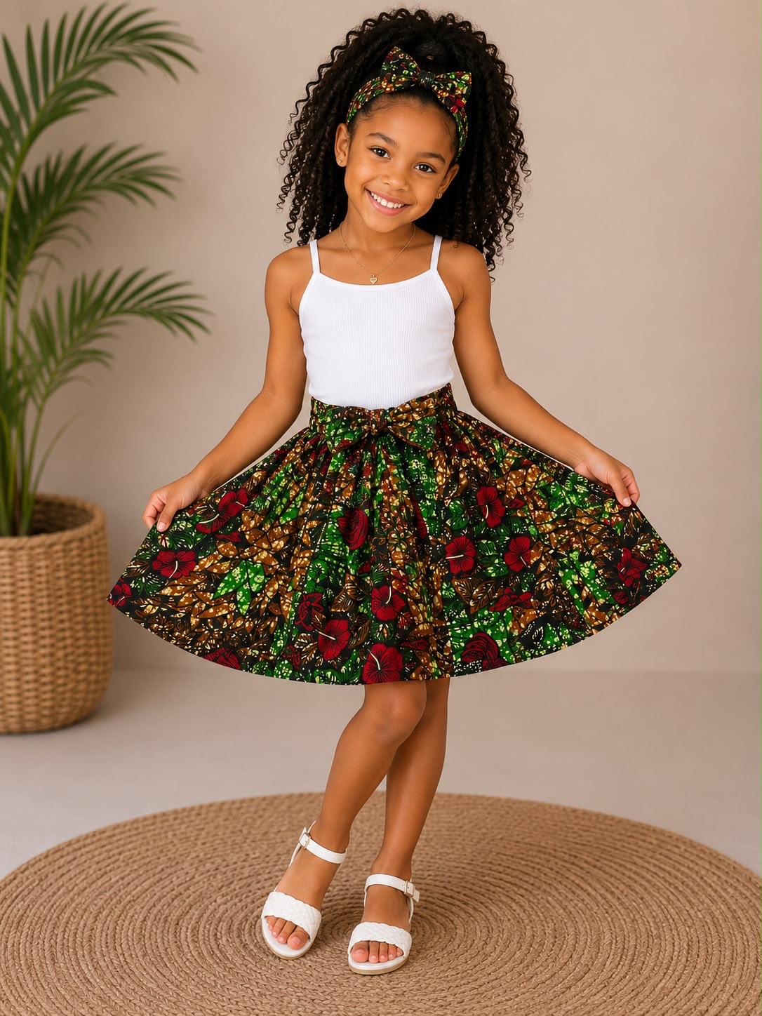 Little Girls Skirt & Head Bow Set  K05 Kids (Asst Pack of 6,12)