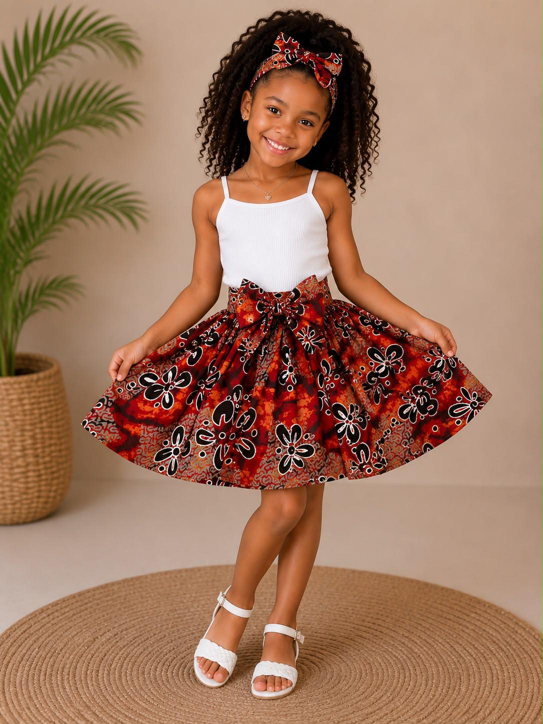 Little Girls Skirt & Head Bow Set  K05 Kids (Asst Pack of 6,12)