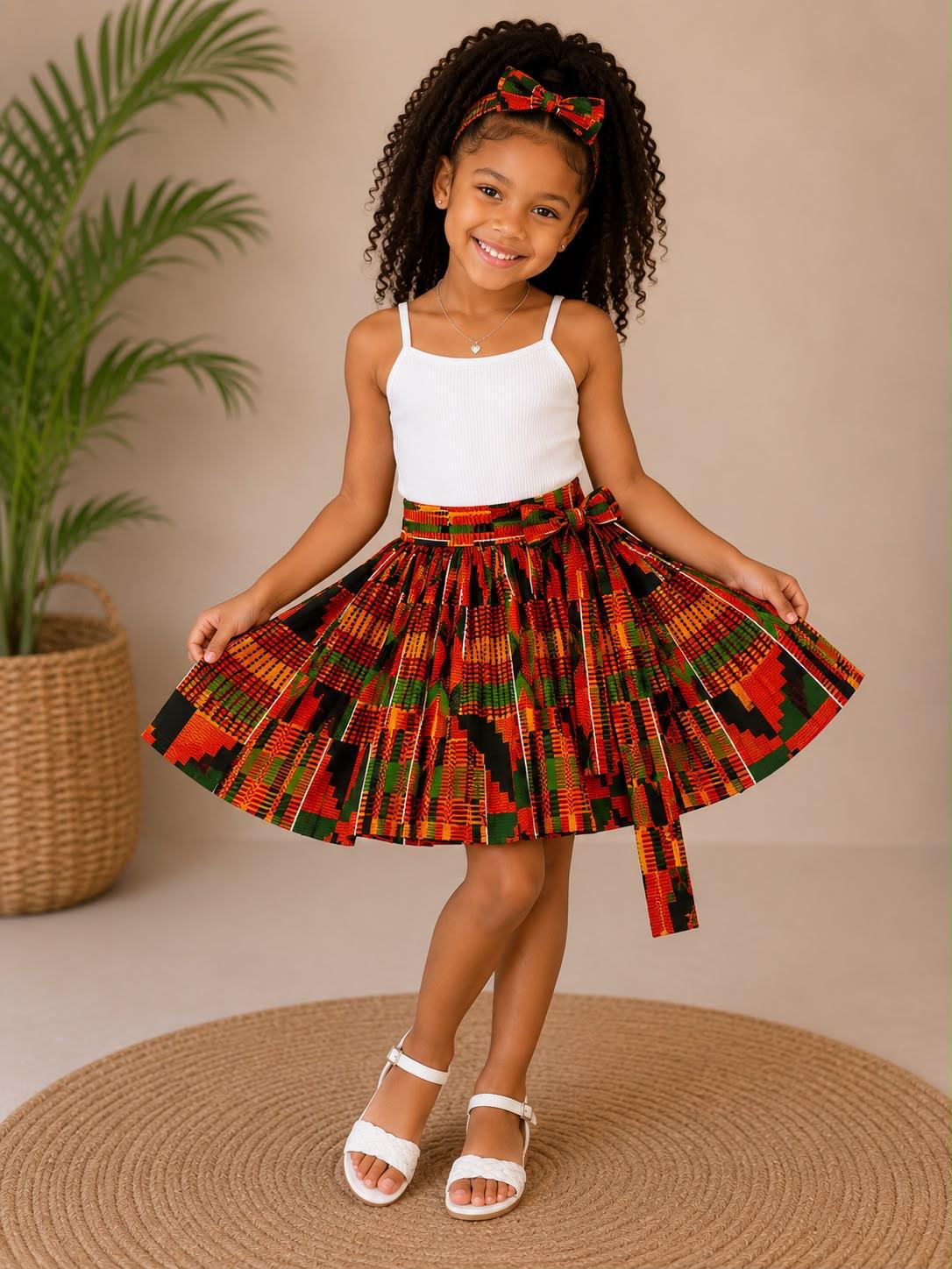 Little Girls Skirt & Head Bow Set  K05 Kids (Asst Pack of 6,12)