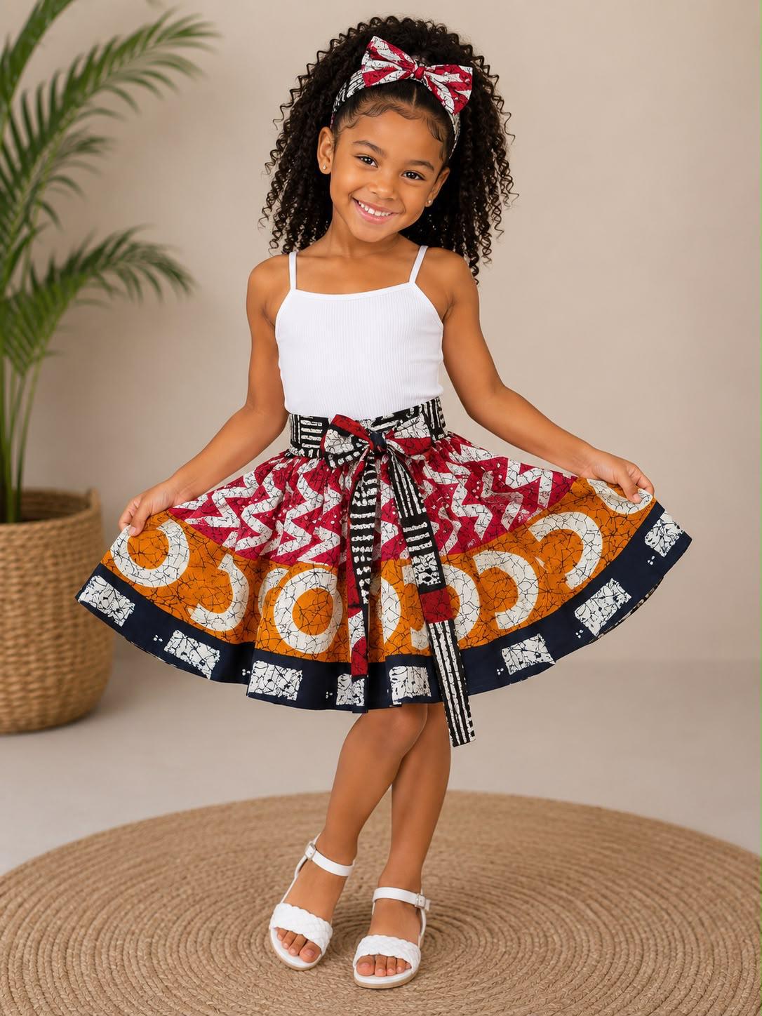 Little Girls Skirt & Head Bow Set  K05 Kids (Asst Pack of 6,12)