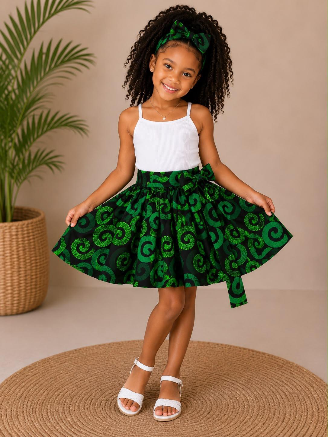 Little Girls Skirt & Head Bow Set  K05 Kids (Asst Pack of 6,12)