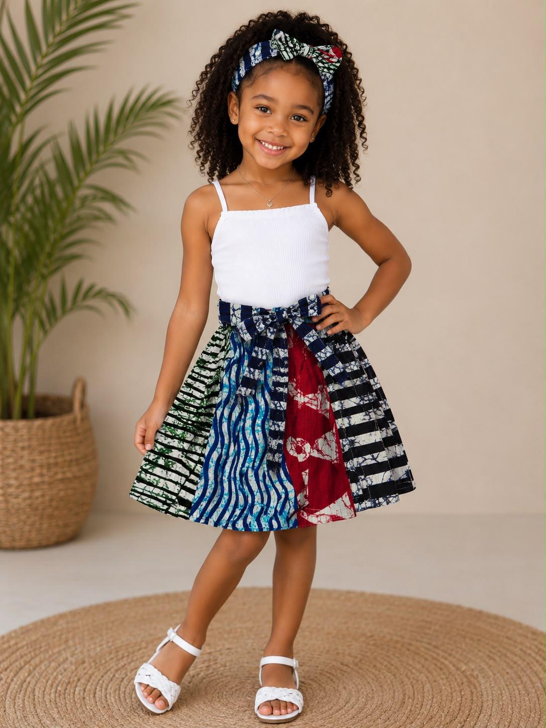 Little Girls Skirt & Head Bow Set  K05 Kids (Asst Pack of 6,12)