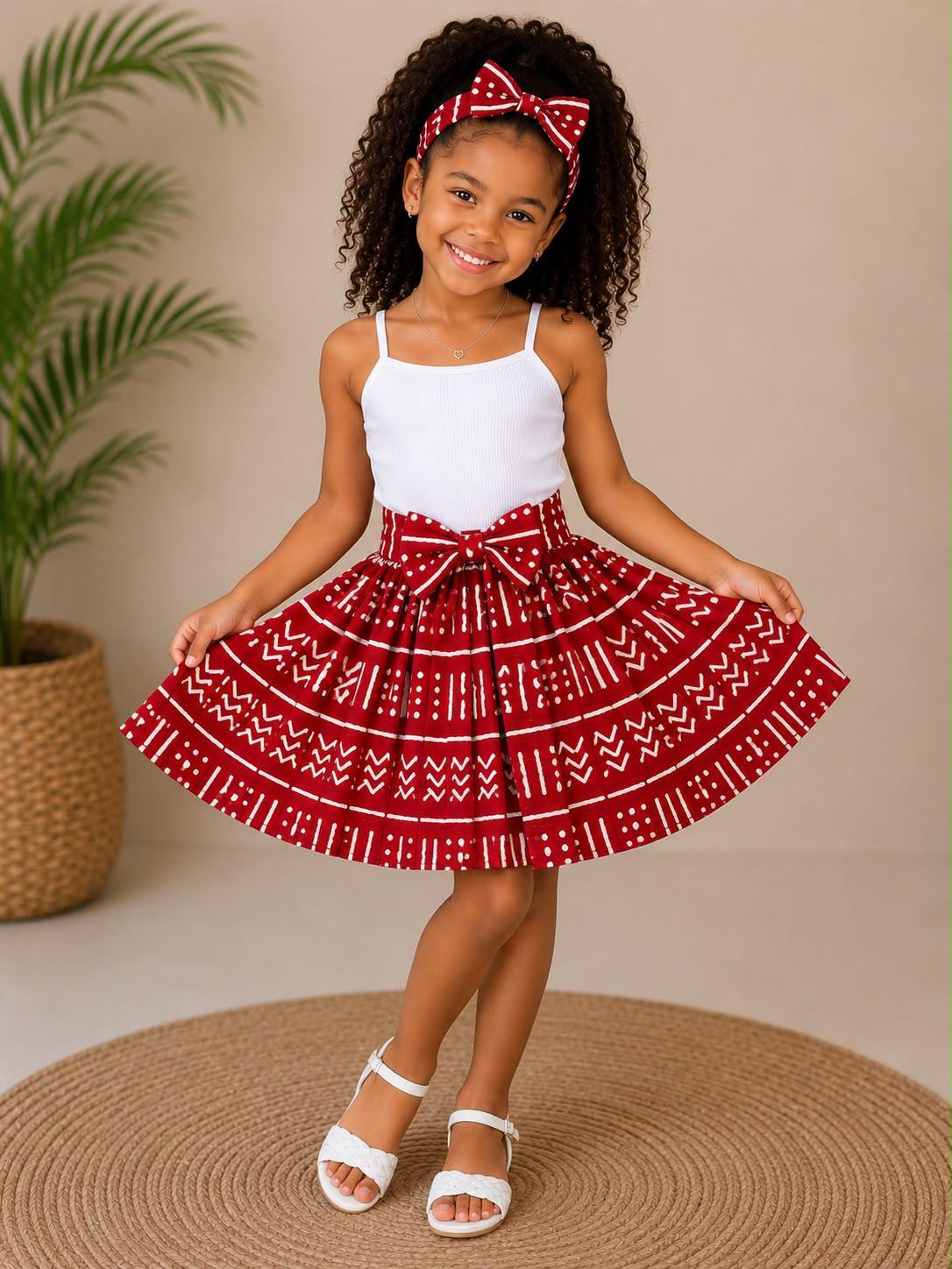 Little Girls Skirt & Head Bow Set  K05 Kids (Asst Pack of 6,12)