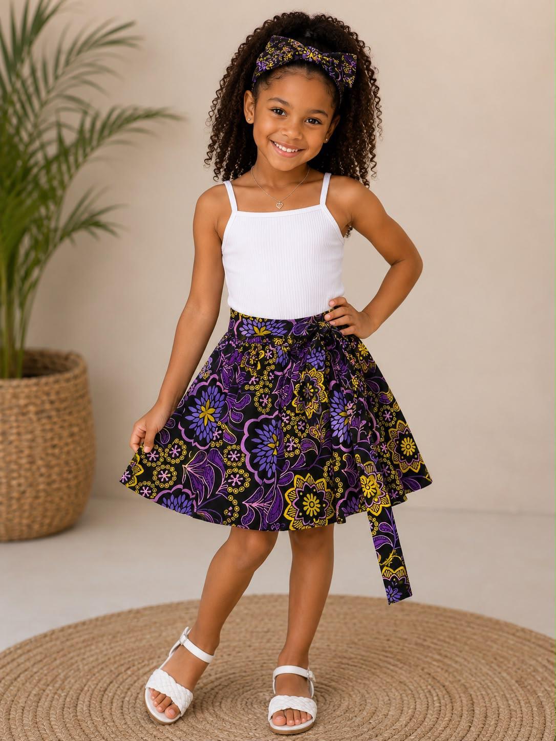 Little Girls Skirt & Head Bow Set  K05 Kids (Asst Pack of 6,12)