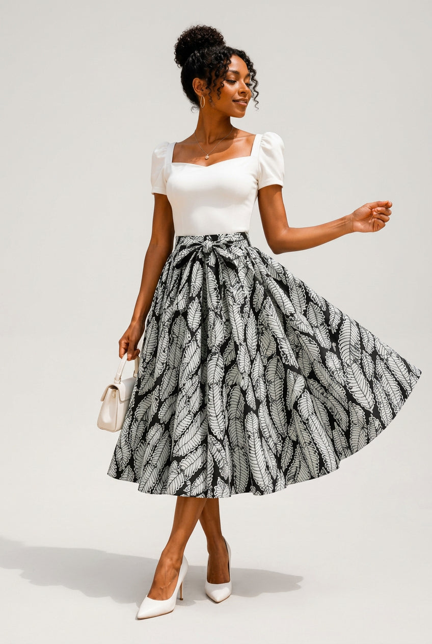 Mid Length Flare Skirt 1312 P14