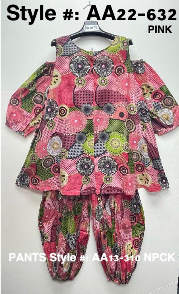 Harem Pant & Blouse Set/ Printed AA22-632 Pink