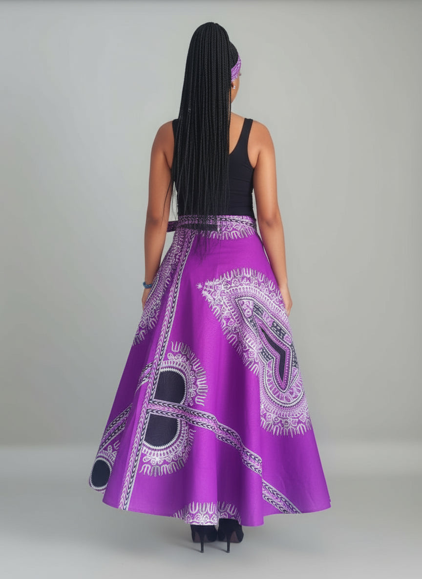 Wrap Skirt - Dashiki Print 1002