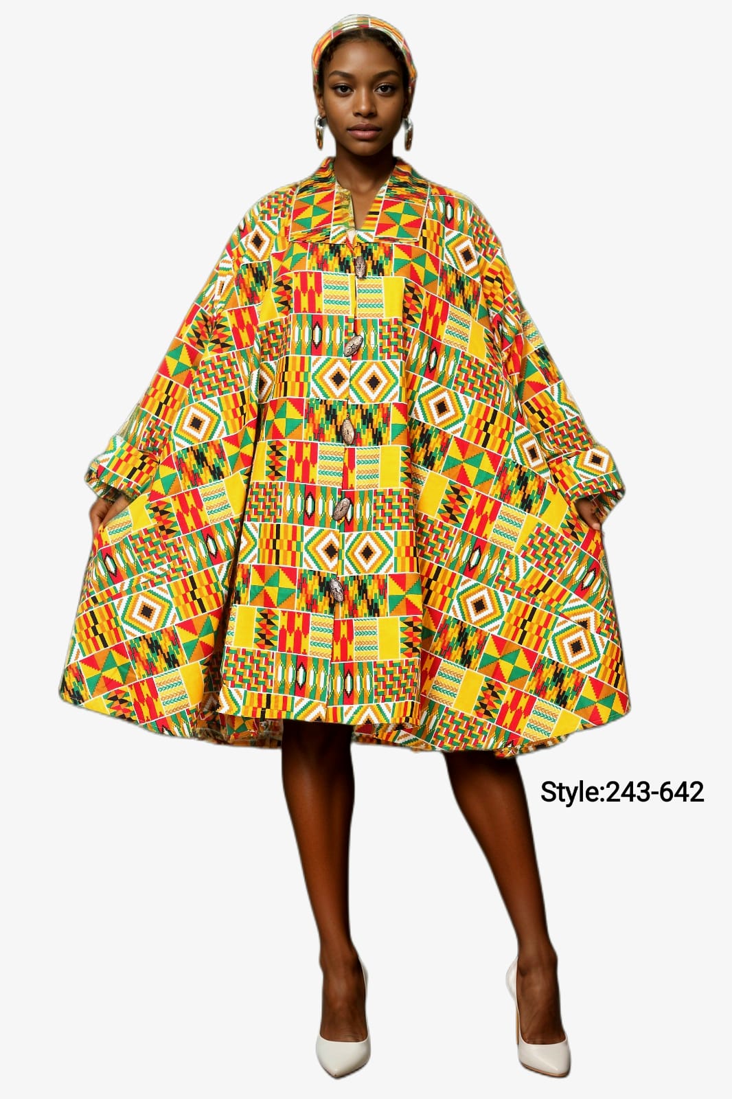 243- Cotton Swing Dress / Top Kente-642