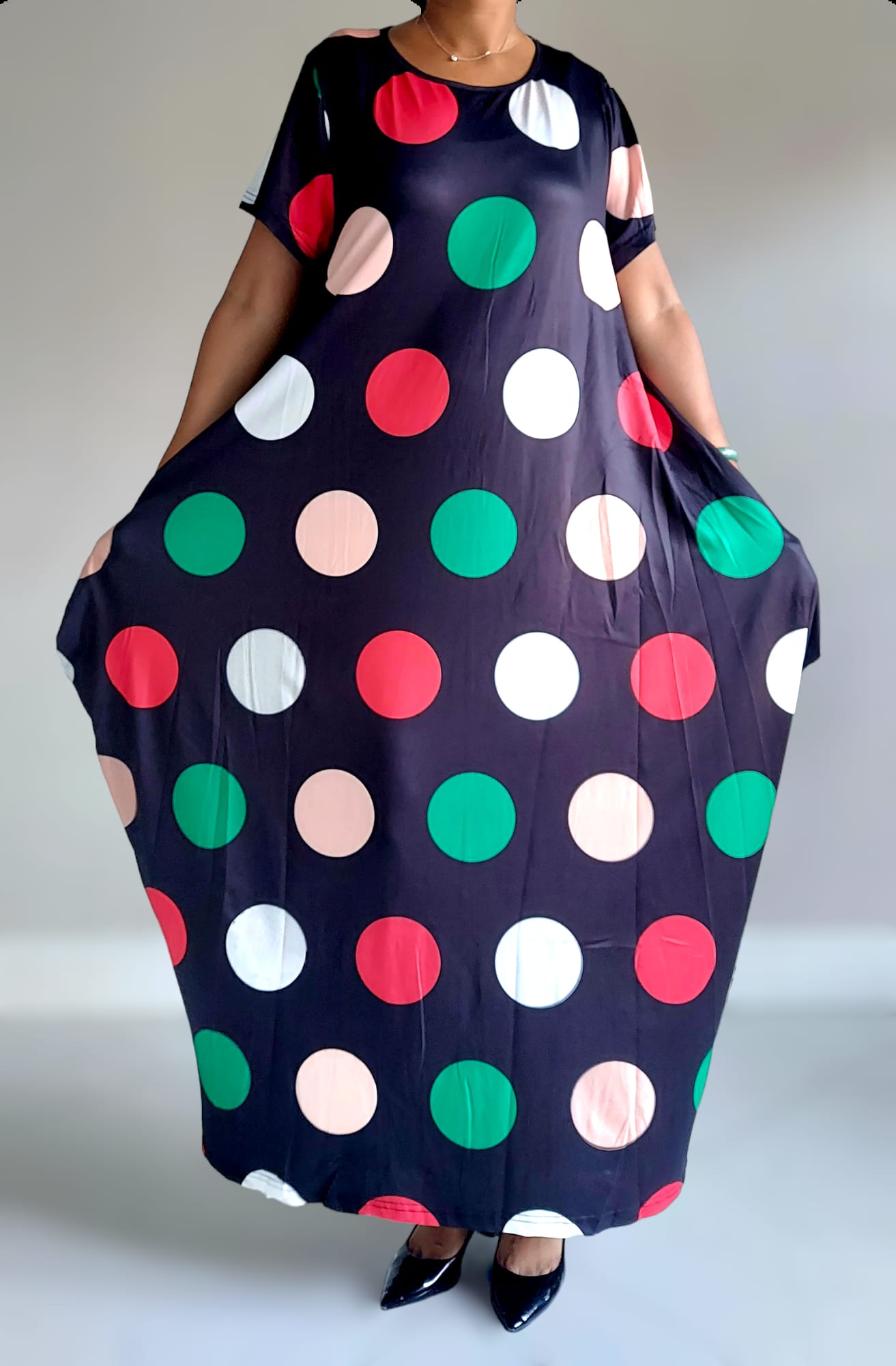 2336 Bubble Dress Polkadot Multi Color