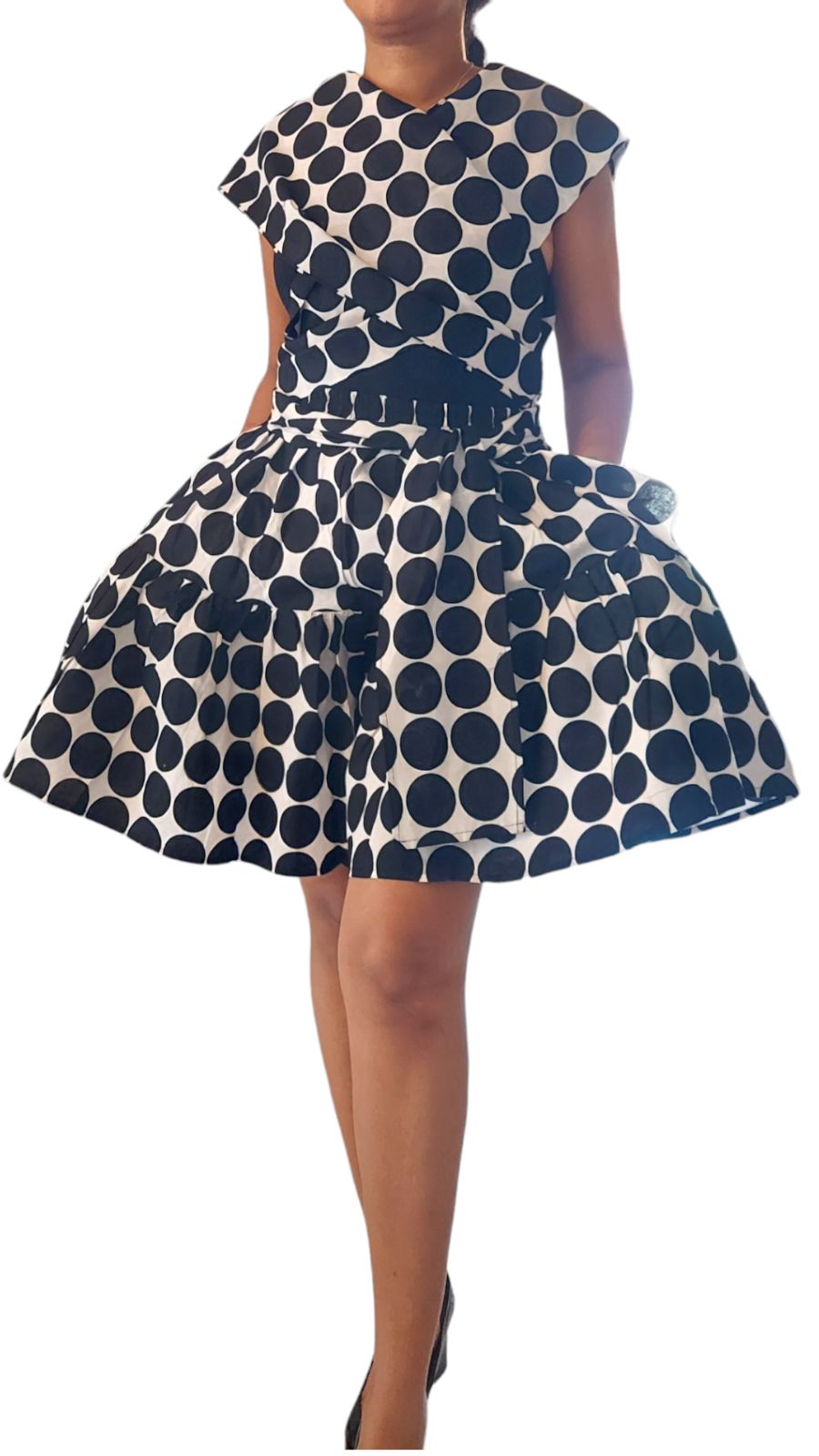 Infinity Short Pant Jumpsuit - 903  Black/White Polkadot