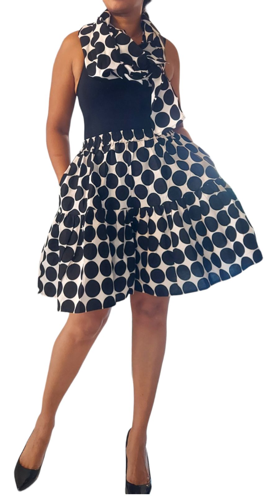 Infinity Short Pant Jumpsuit - 903  Black/White Polkadot