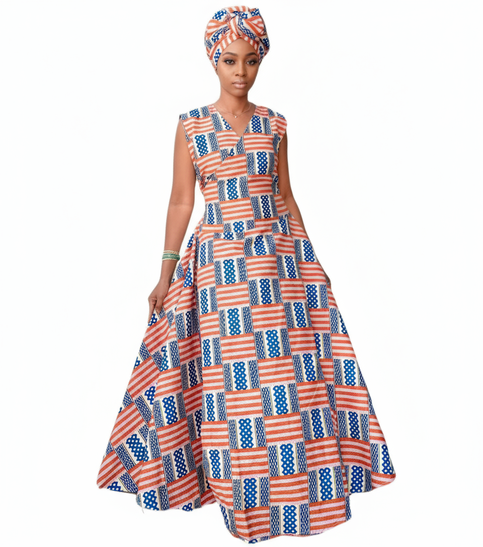 1045-Sleeveless Wrap Dress