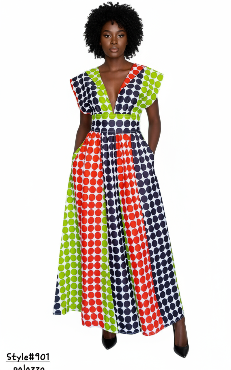 Infinity Palazzo / Romper / Jumpsuit- 901 Multi Polkadot