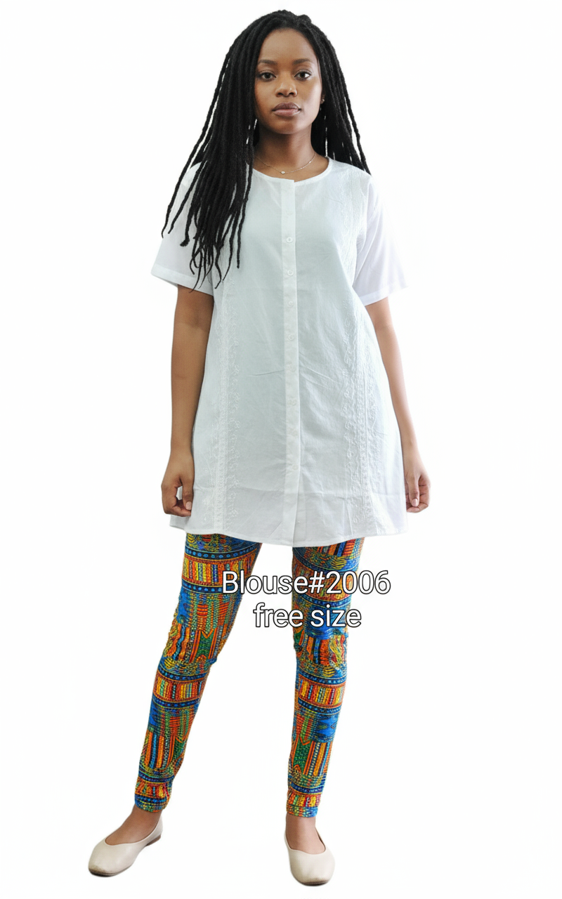 White Cotton Embroidery Blouse 2006