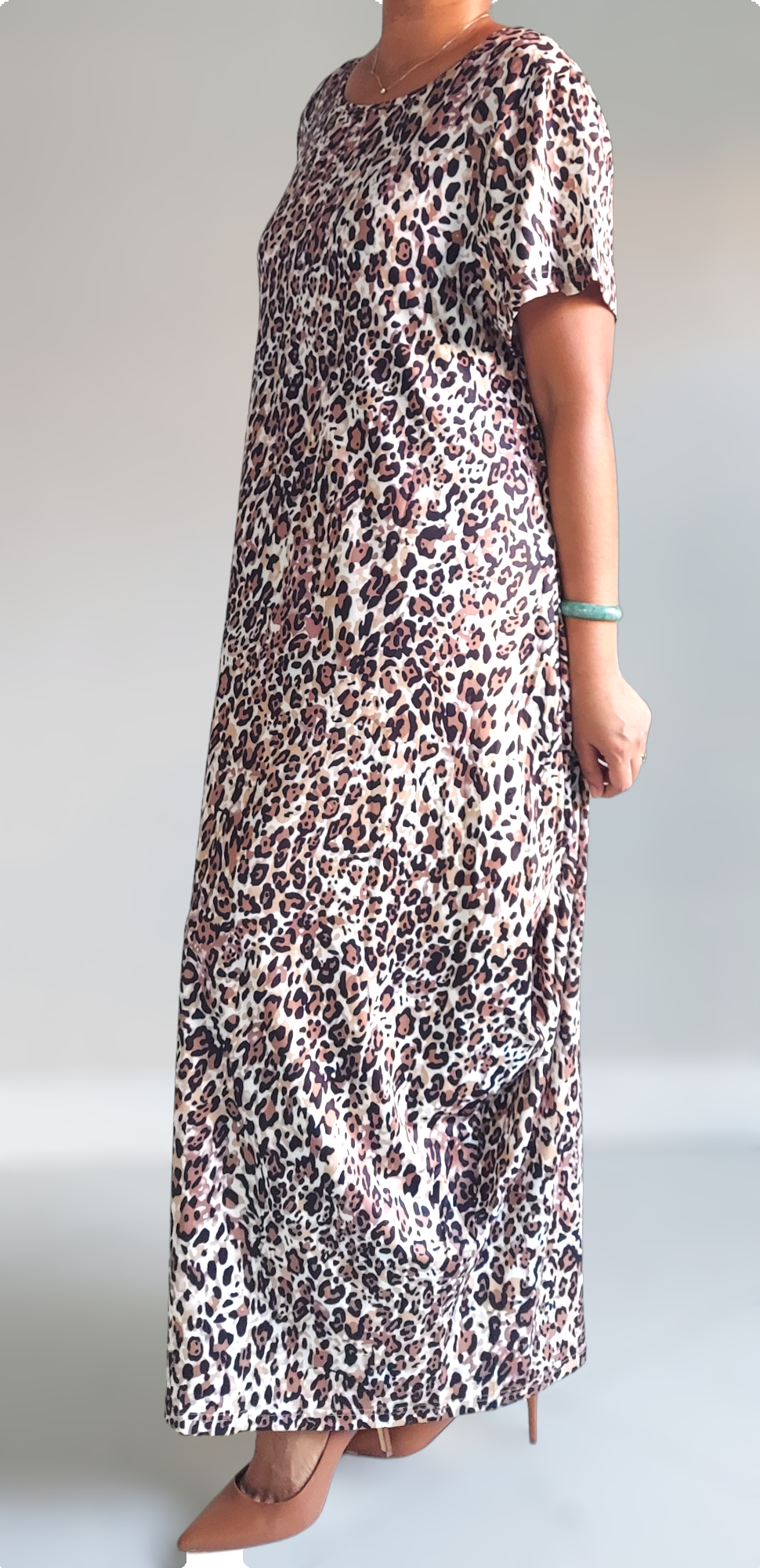 Bubble  Dress /Brown Leopard Print 2337