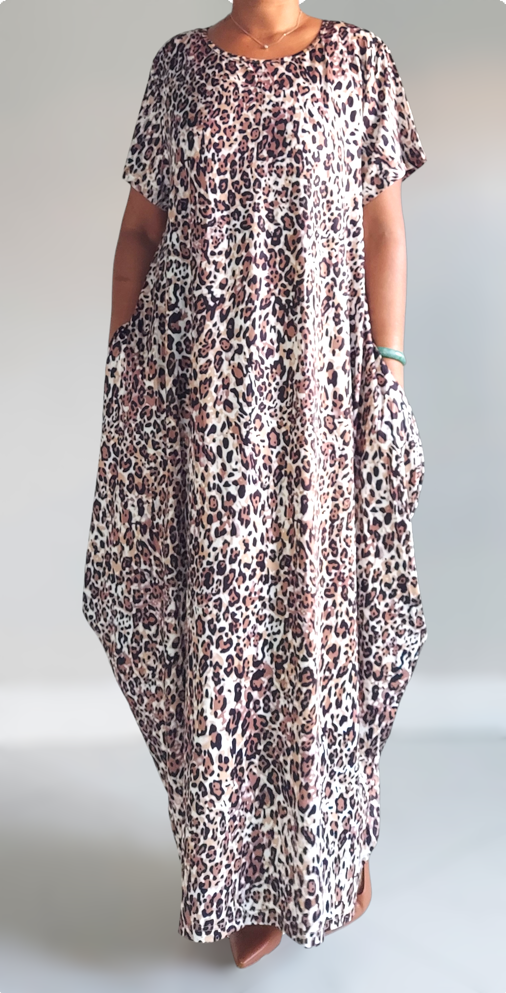 Bubble  Dress /Brown Leopard Print 2337