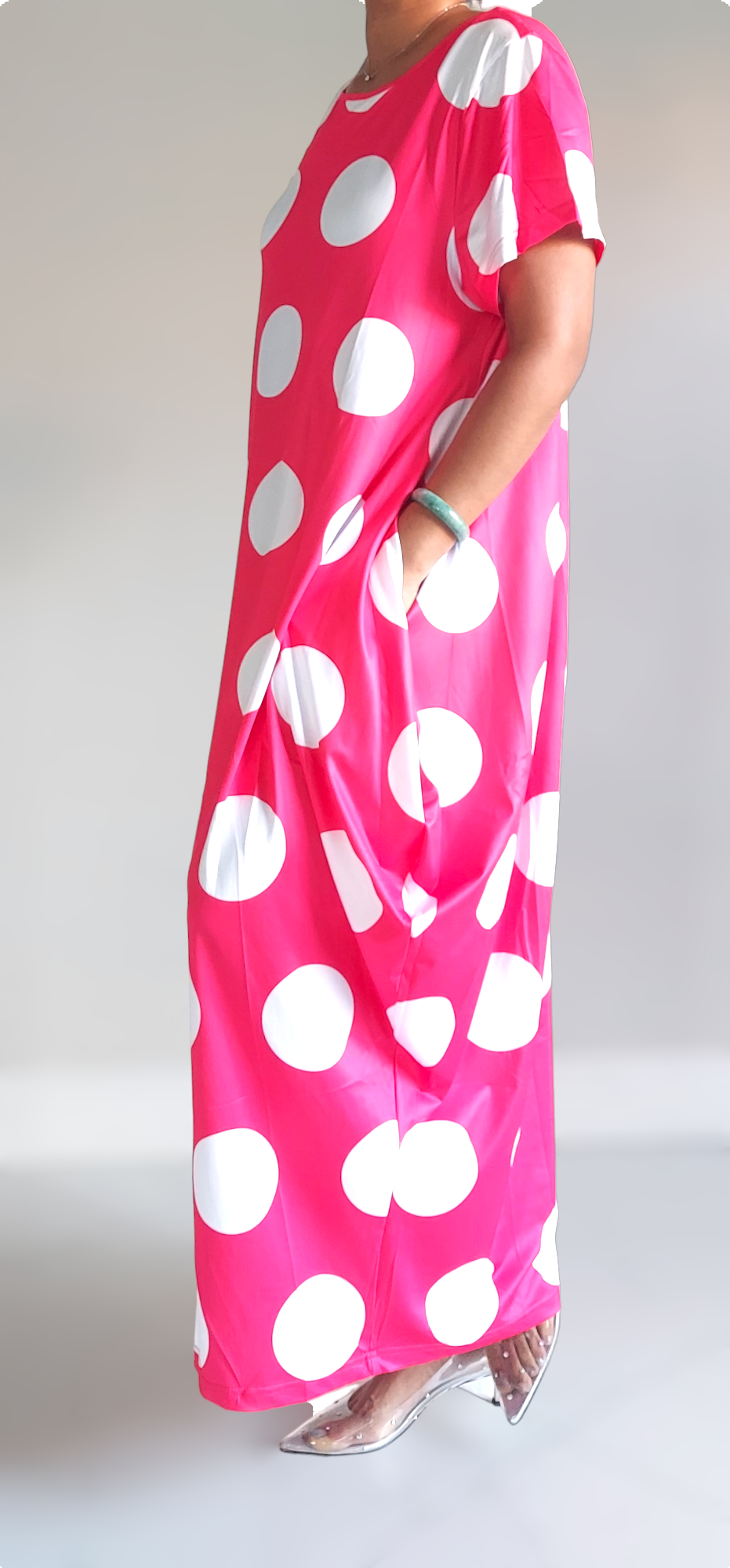 2336 Bubble Dress Red & White Polkadot