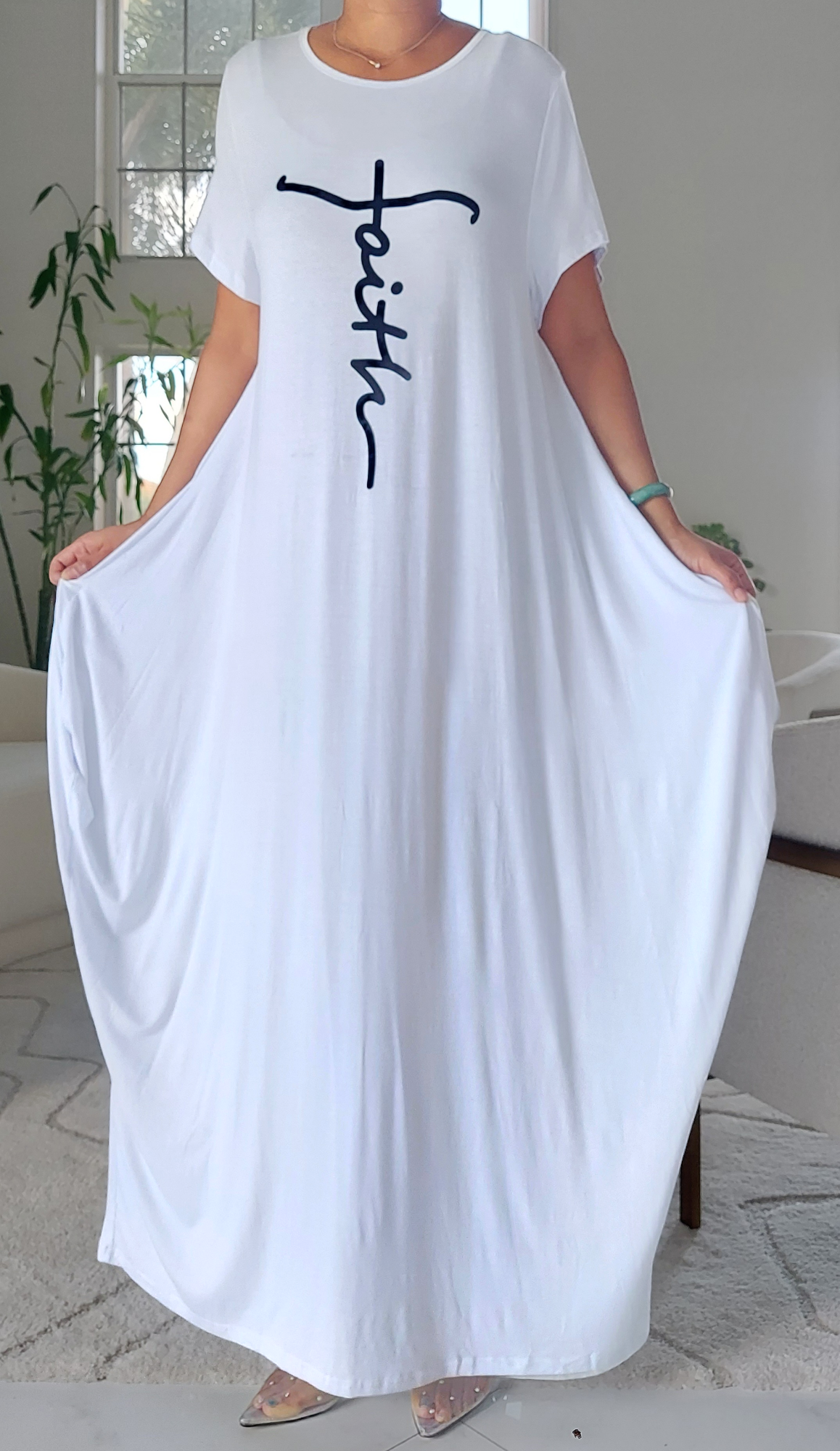 Faith Bubble  Jersey  Dress 33342 white