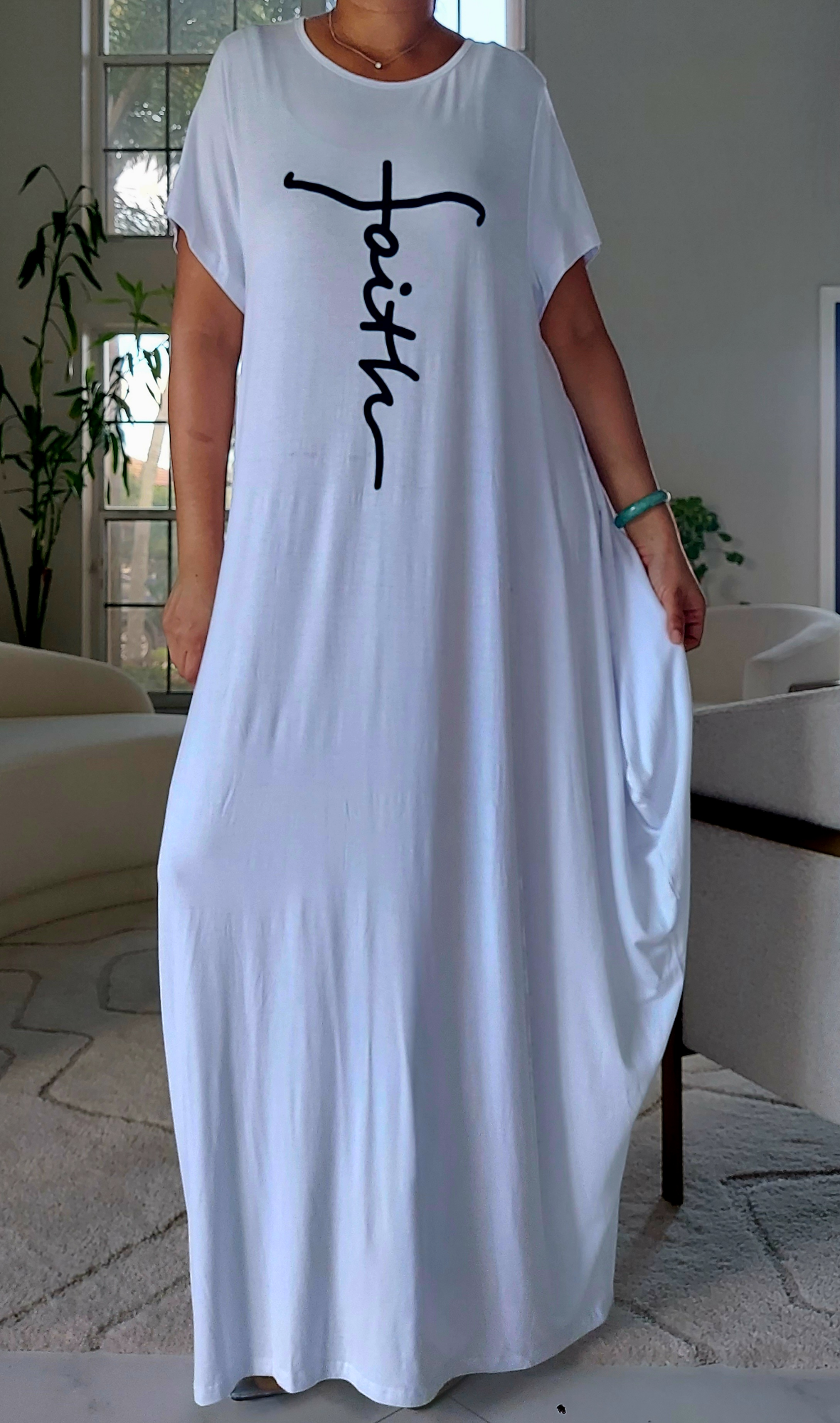 Faith Bubble  Jersey  Dress 33342 white