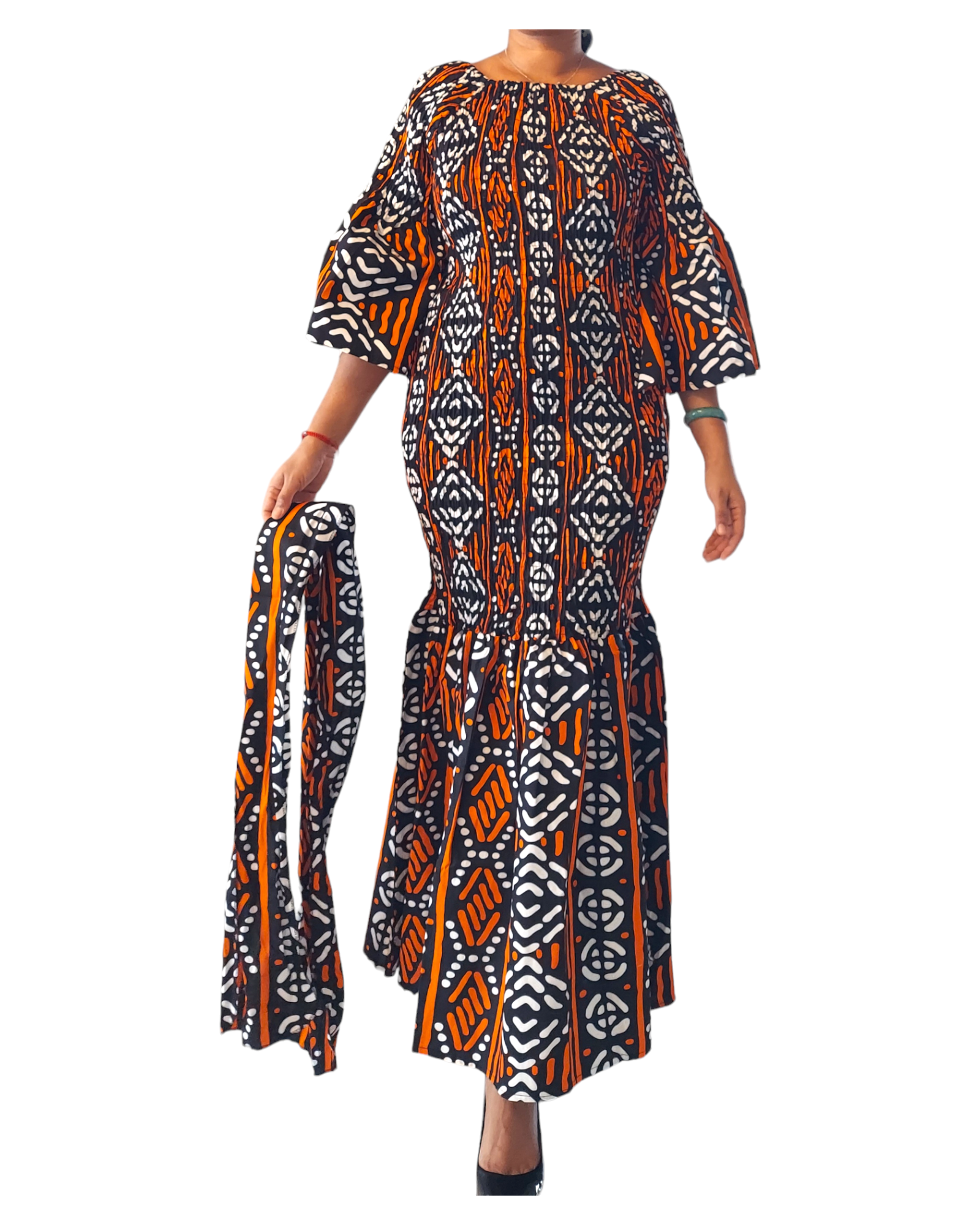 Smock Mermaid Dress - Tribal Print