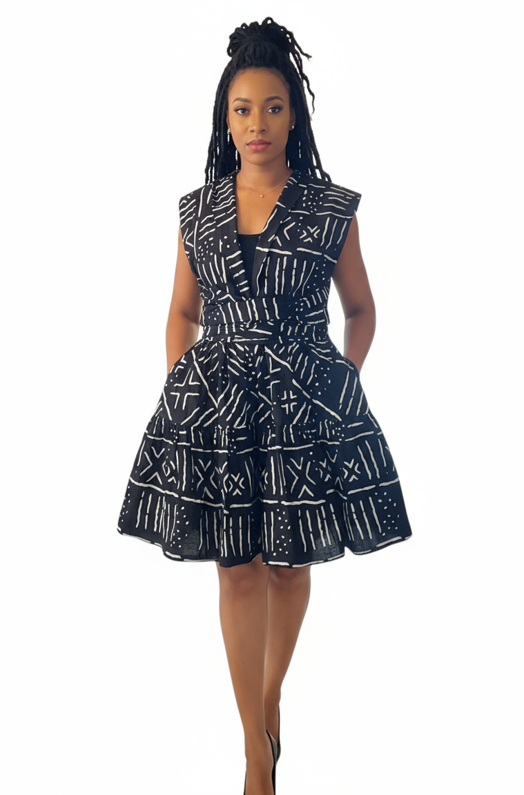 Infinity Short Pant Jumpsuit - 903  Black Tribal