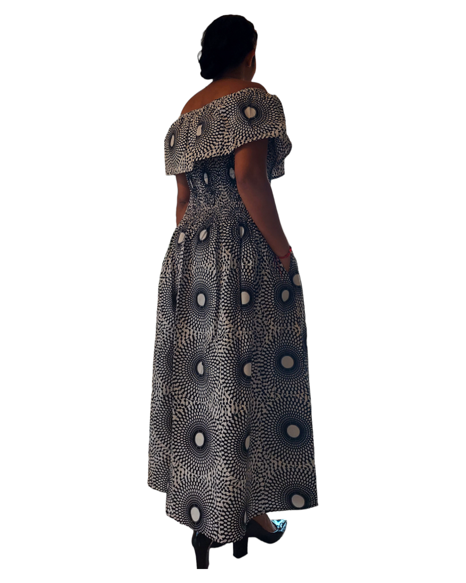 3014L Maxi Dress- White/Black