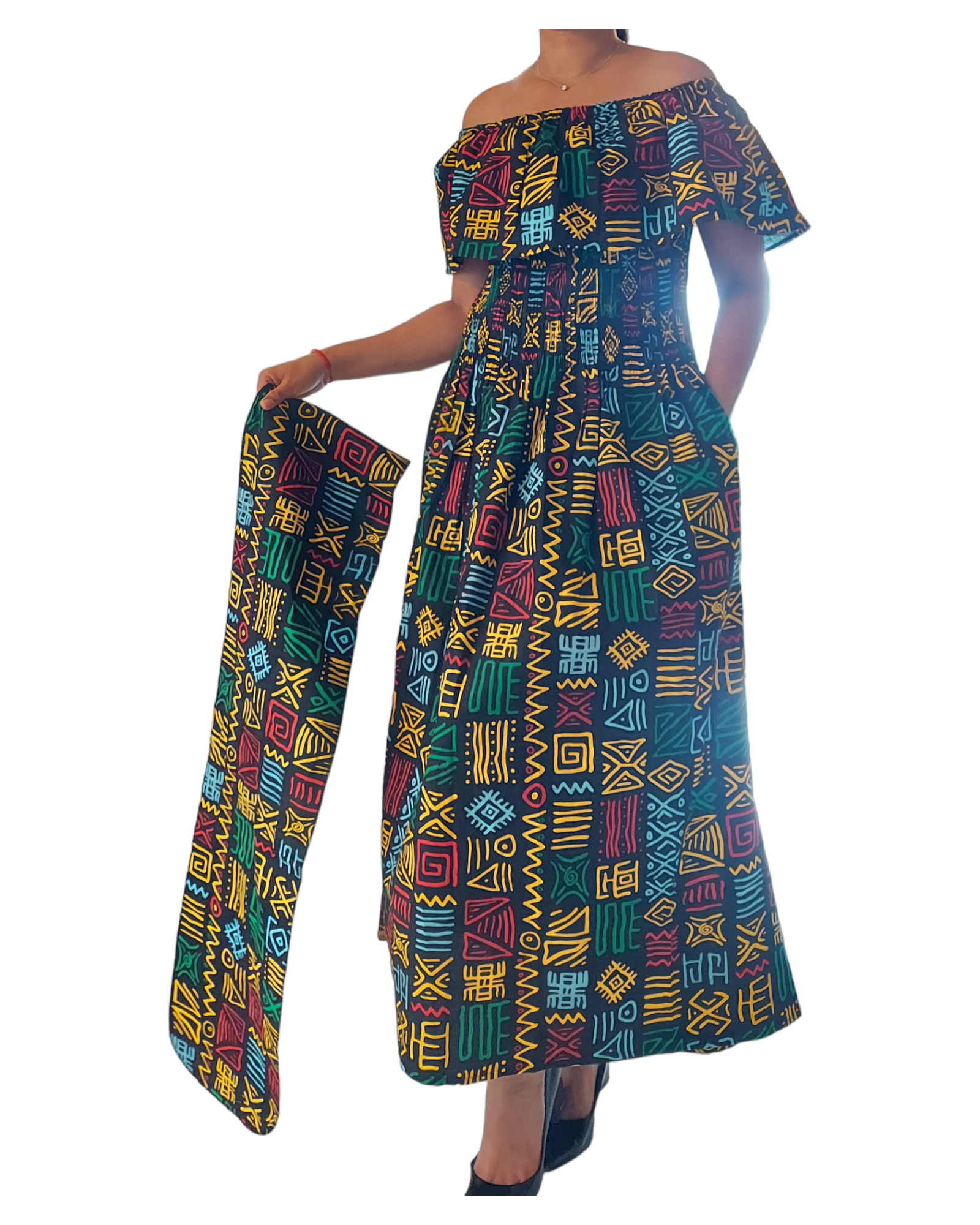 3014L Maxi Dress- Rasta