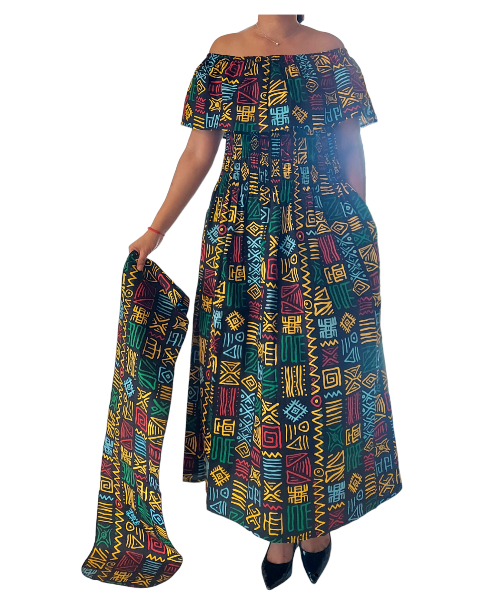 3014L Maxi Dress- Rasta