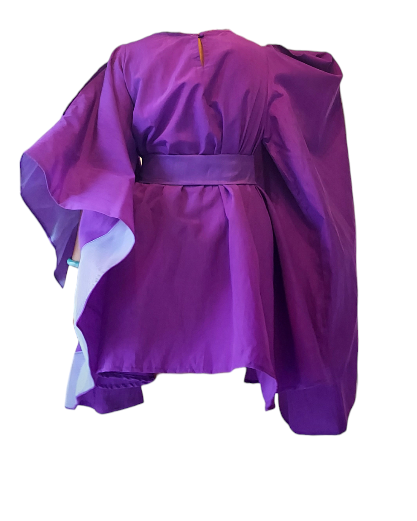 Wing Dress/Faux Silk/Poncho Dress/ Wing Sleeves - 25032 Purple