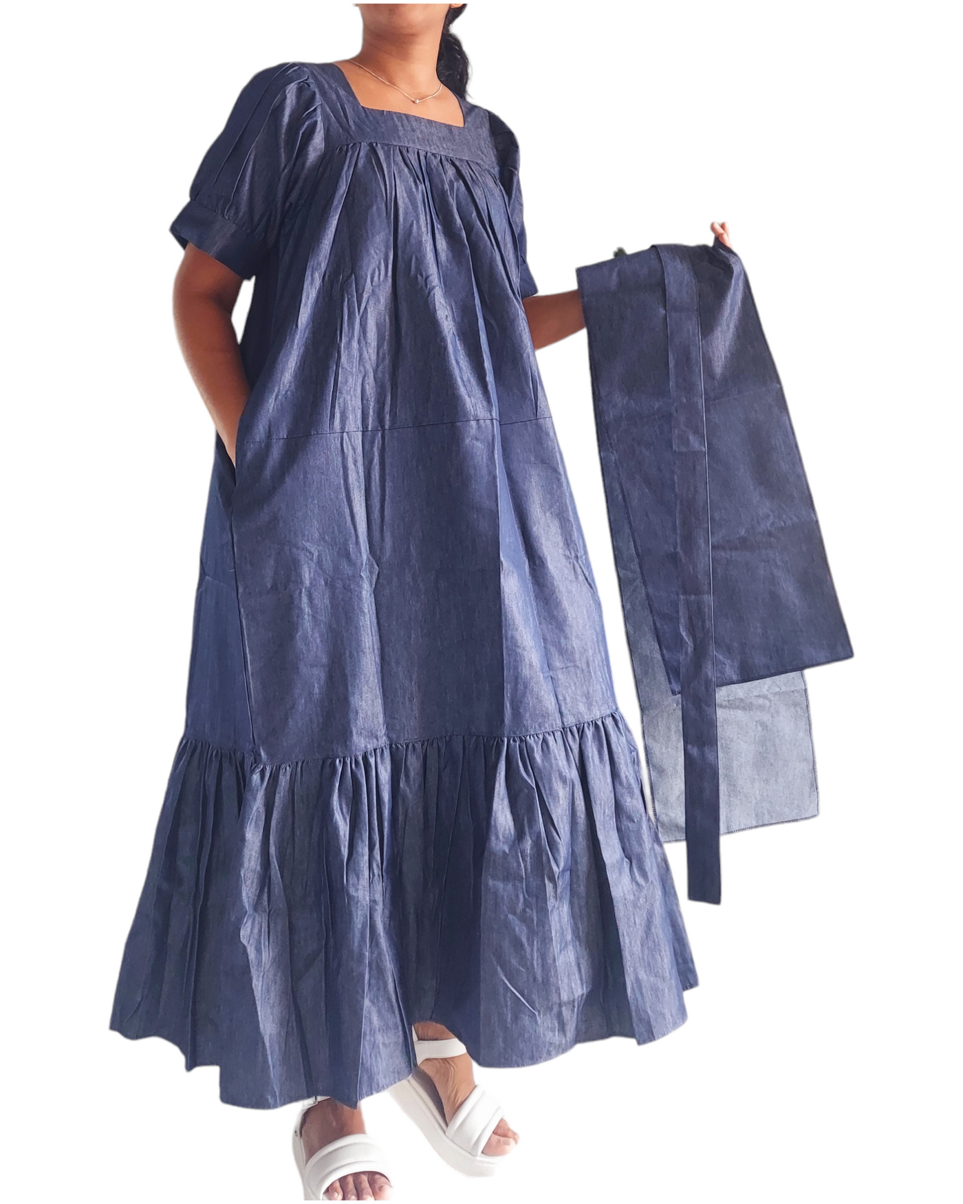 denim dress india Rough Shreed Denim Dress DAASH INDIA