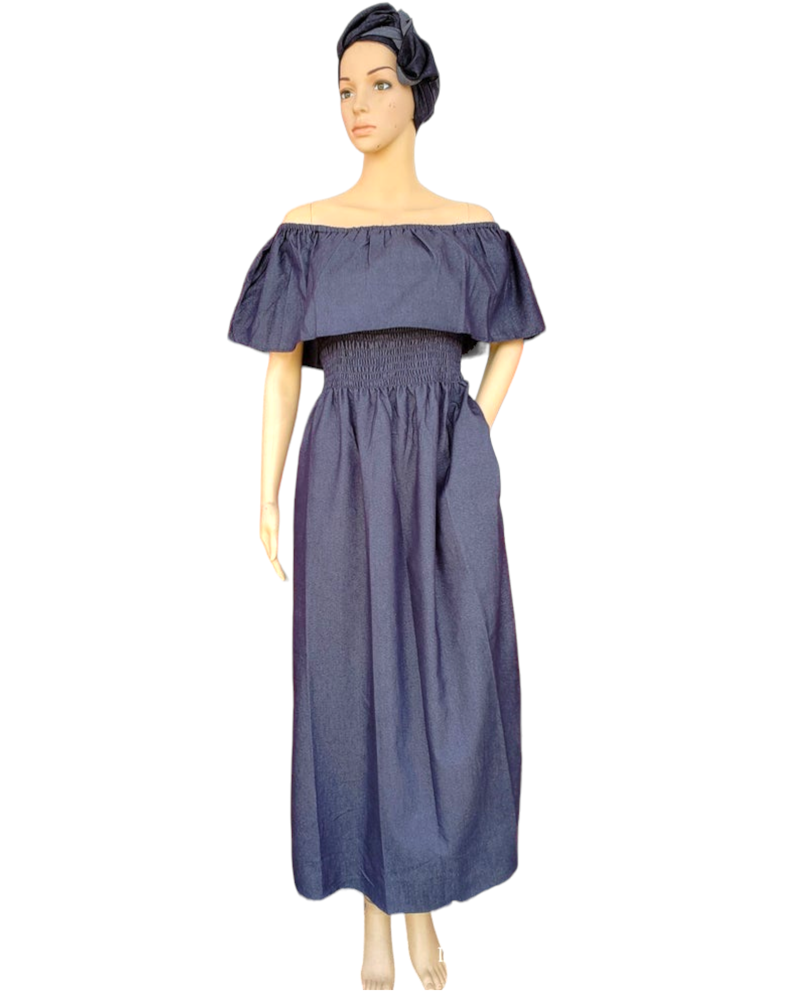 807- Denim Long Tube Dress