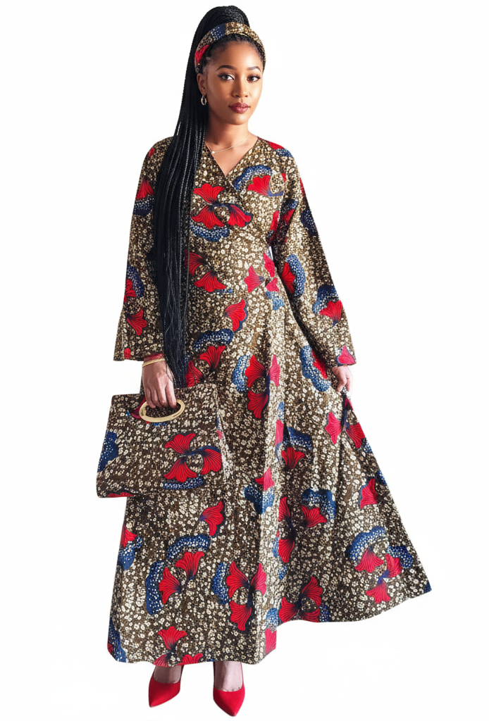 Combo - Long Wrap Dress + Pocketbook Set3 1014