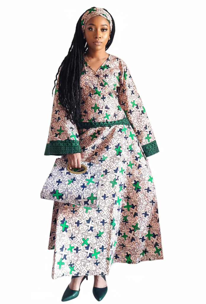 Combo - Long Wrap Dress + Pocketbook Set2 1014