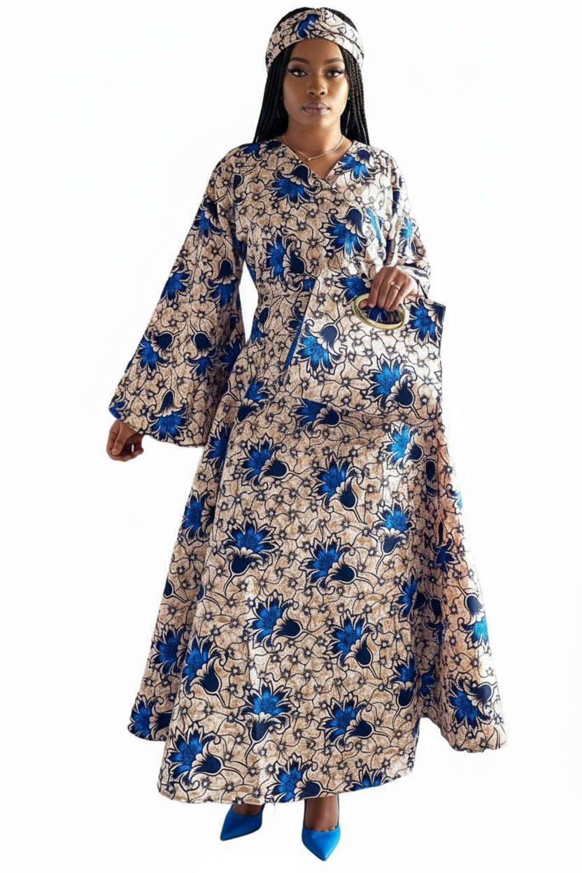 Combo - Long Wrap Dress + Pocketbook Set1 1014