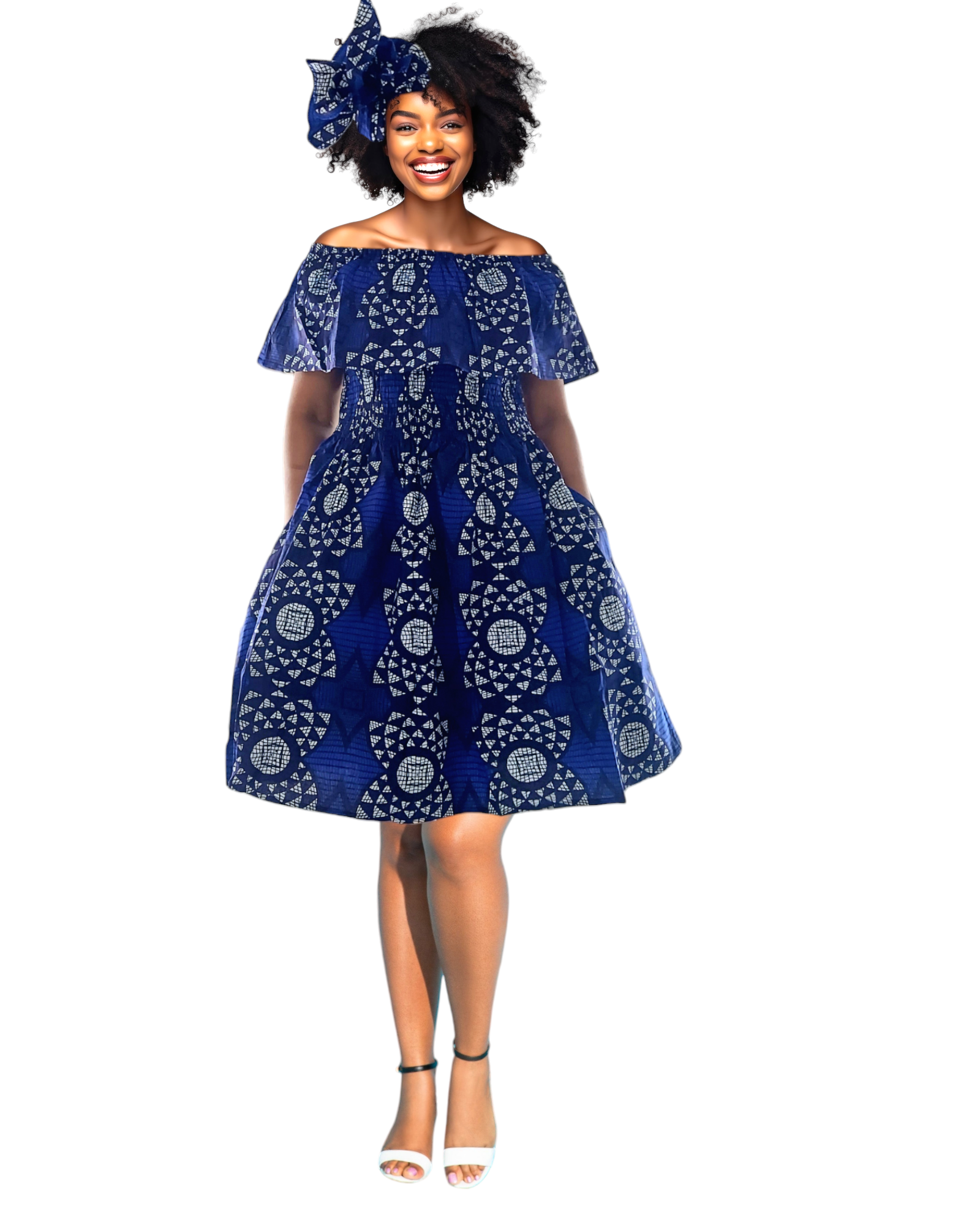 3014M- Middi  Dress - Blue64