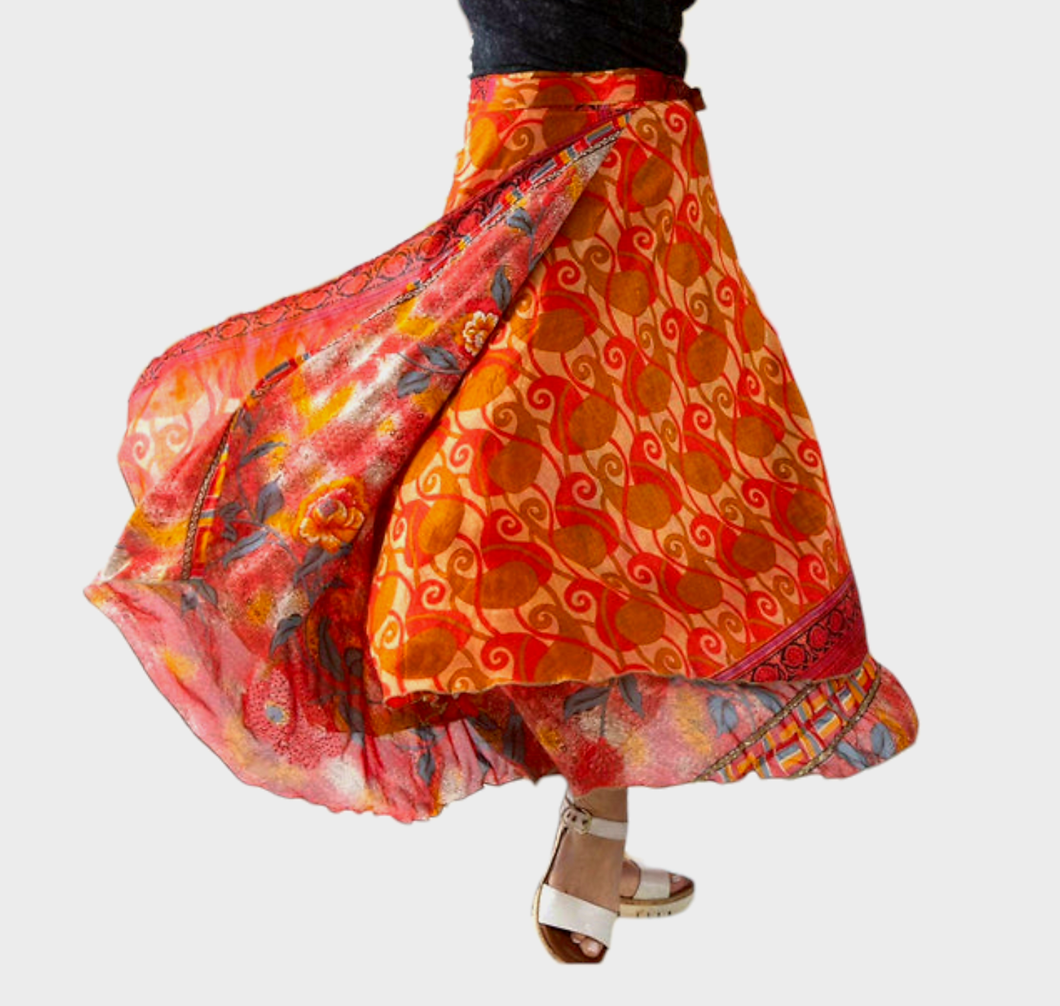Sari Silk Wrap Skirt / One of a Kind