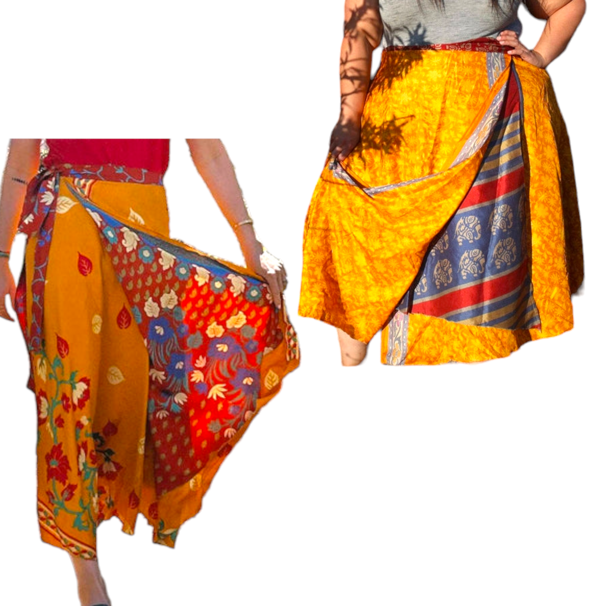 Sari Silk Wrap Skirt / One of a Kind