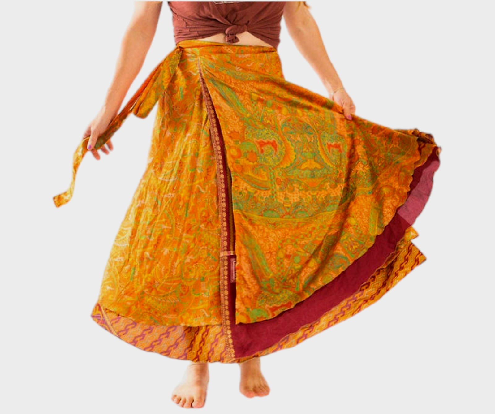 Sari Silk Wrap Skirt / One of a Kind