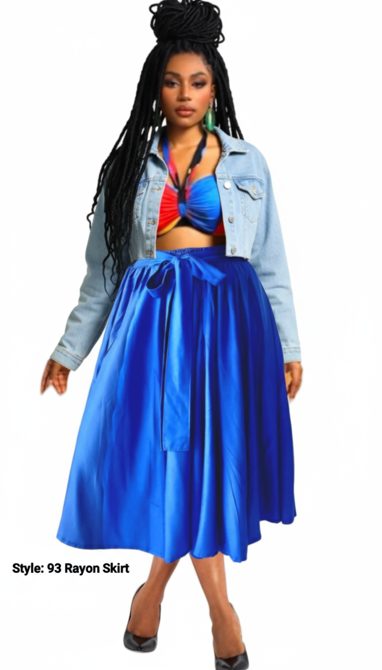 Rayon Skirt / Mid Length - Royal Blue 93